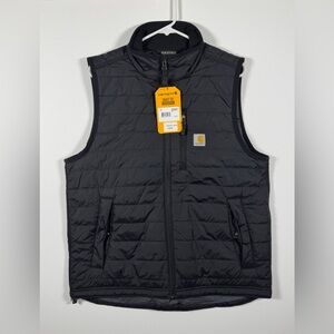 Carhartt Rain Defender Puffer Vest Mens M Black Relaxed Full Zip 102286-001 NWT